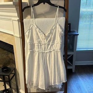 White Ruffle Romper